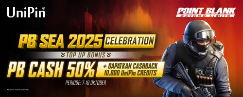 PB SEA Celebration 2025! Ayo Segera Top Up PB Cash Bonus 50% + Cashback 10.000 UniPin Credits!